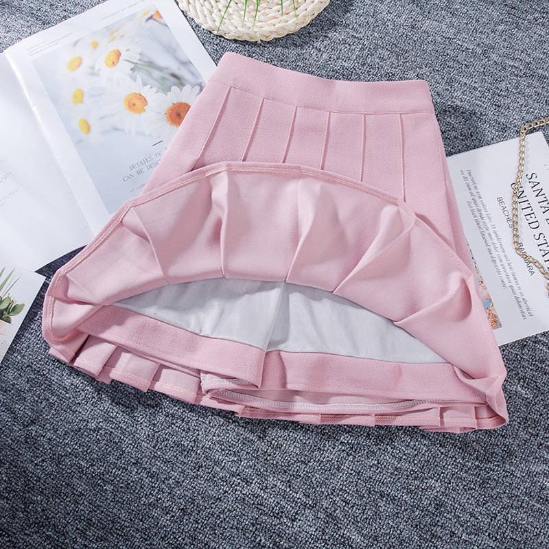 Pleated Skirt Lengthened Elastic Waist Elastic