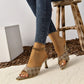 Pointed-toe Retro Presbyopic High Heel Slippers