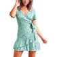 Robe mi-longue à imprimé coutures et taille haute