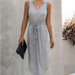 Irregular Cinched Round Neck Vest Dress