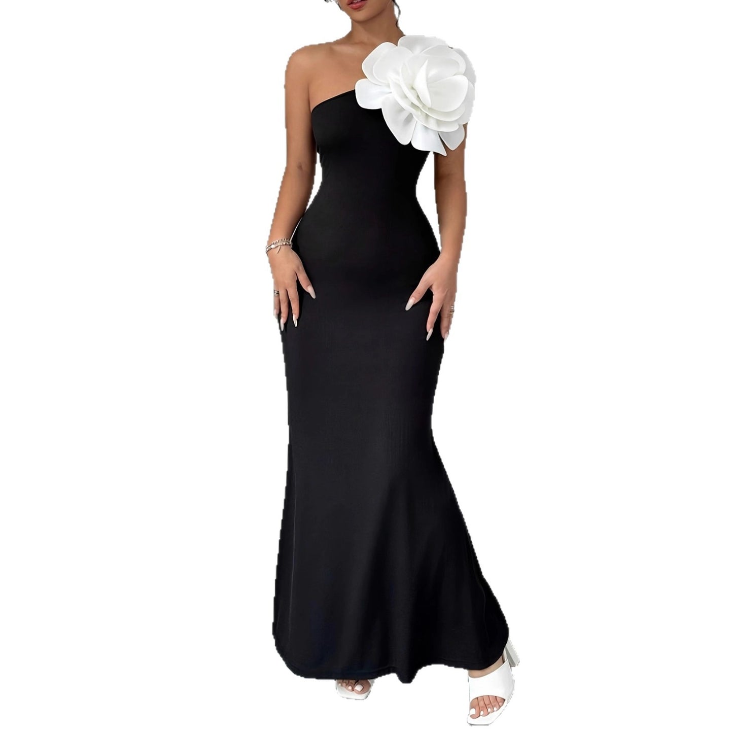 Fashionable Strapless Slim-fit Dress European And American Style