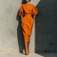 Women's A-line Bubble Sleeve High Waist Gathered Dress