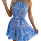 Robe ample à volants et fleurs style européen et américain, idéale pour le printemps et l'été