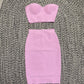 Tube Top High Waist Short Skirt Two-piece Set