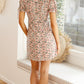 New V-neck Short Sleeve Lace Up Slim Fit Dress