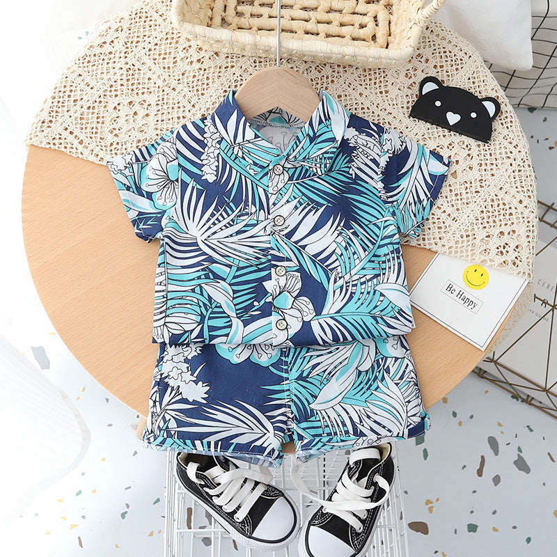 Ensemble chemise et short d'été à manches courtes pour garçon