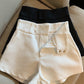 Short de costume taille haute pour femme, coupe trapèze