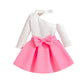 Bow Ruffled Dress Two-piece Set