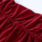Suede Shoulder Cutout Gathered Long Sleeve Pack Hip Dress