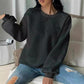 Round Neck Solid Color Fashion Long Sleeve Women's Sweater