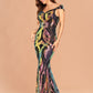 Temperament And Elegant Long One-shoulder Sequined Aura Queen Fishtail Evening Dress