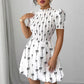 Womens Ruffle-Sleeve Bow-Knot Pullover Dress