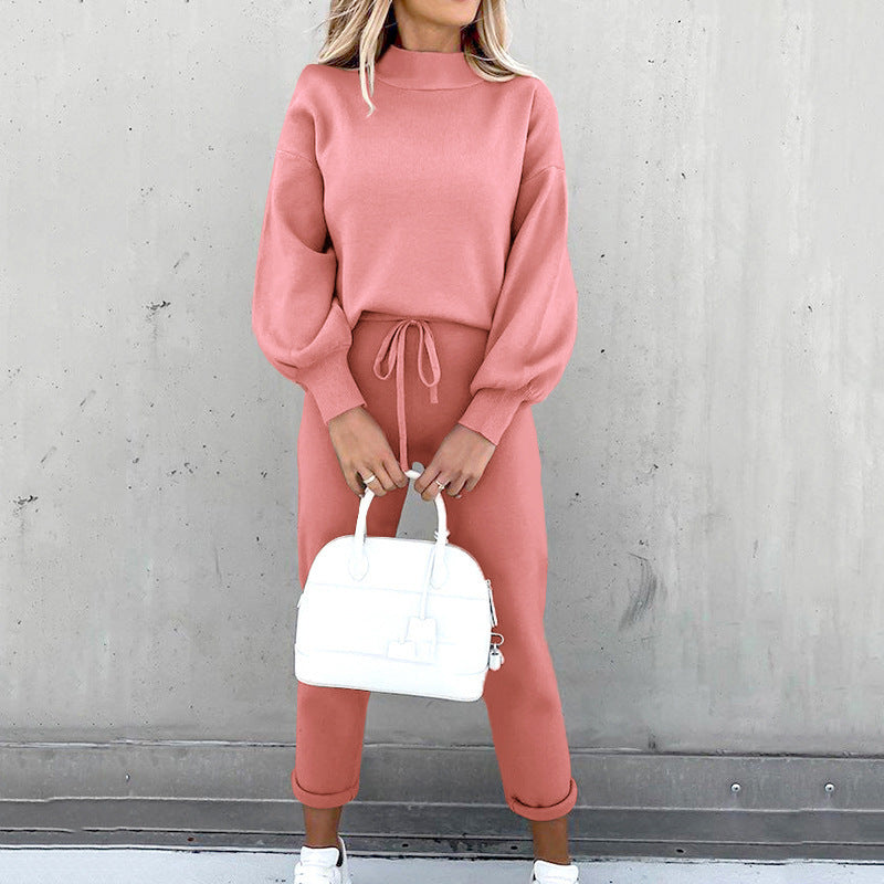 Autumn And Winter Long Sleeve Fleece Fashion Casual Sweater Suit