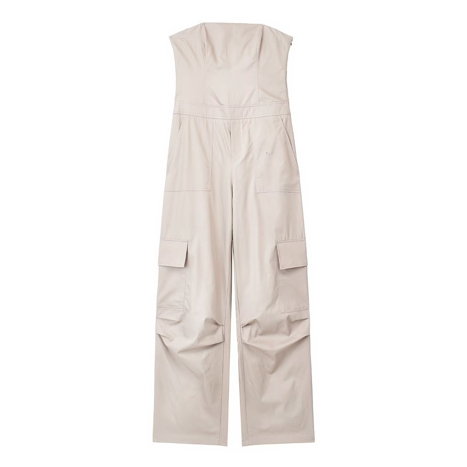 Off Shoulder Design Long Workwear Jumpsuit