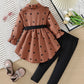 Girls' Fashion Long Shirt Including Belt Leggings Suit