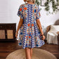 V-neck High Waist Batwing Sleeve Holiday Dress