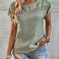 Women's Summer New Casual Solid Color Stitching Lace Top