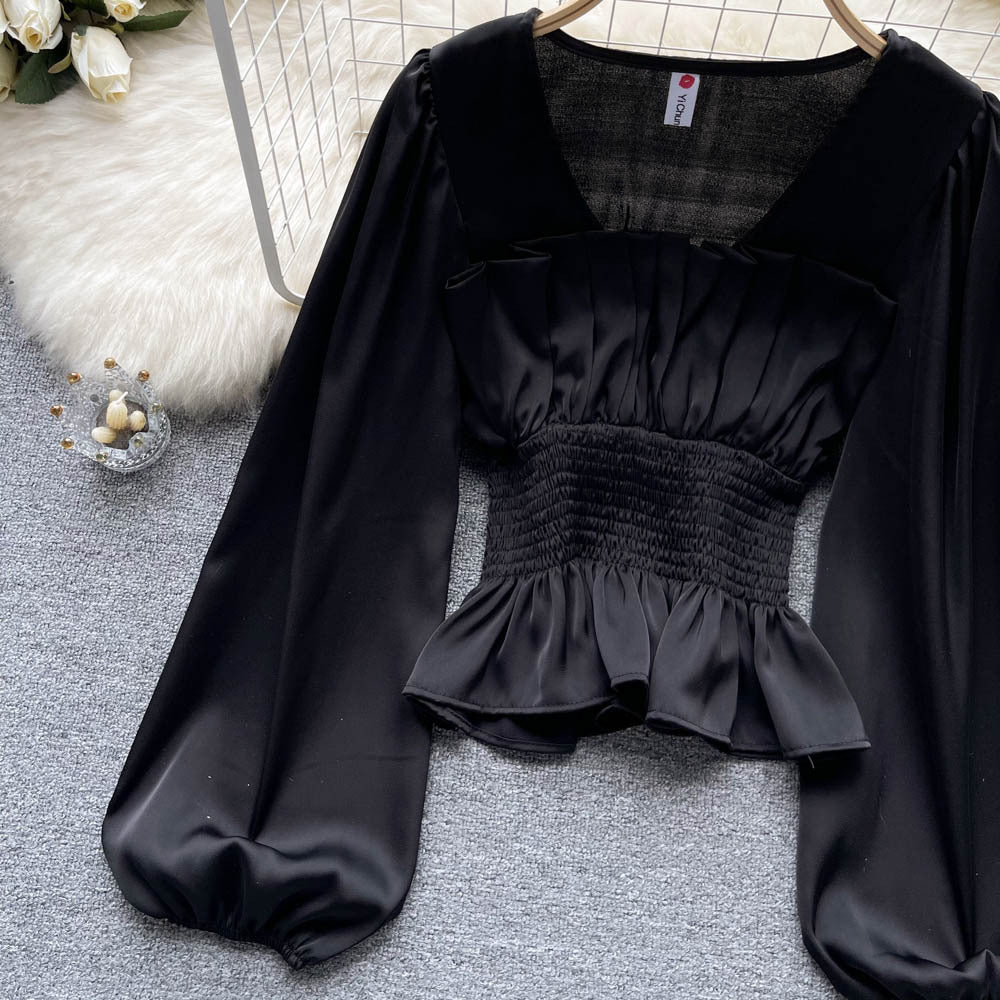 Women's Fashion Style Square Collar Shirt Top