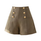 Short de costume taille haute à boutonnage ample en A