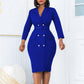 Double Breasted Plus Size African Dress