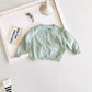 Girls' Solid Color Cardigan Long Sleeved Knitted Hollow Out Jacket