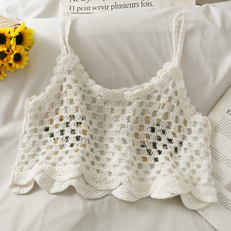 Embroidered Knitted Suspender For Women Loose Fitting
