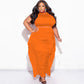 Women's Bodycon Tassel Sleeveless Plus-Size Two-Piece Set