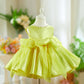 Yellow Mixed Satin Pearl Heavy Industry Pettiskirt Baby Birthday Party Dress