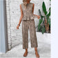 Female Spring And Summer Print Straight-leg Pants Suit