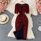 Shiny Silk Dress Temperament Goddess Waist Small Buttocks