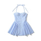 Foreign Trade 2025 French Style Halter Waist-tight Dress Women's Summer New French Strap Dress