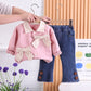 Lapel Long Sleeve Shirt Western Style Skinny Jeans Two-piece Set