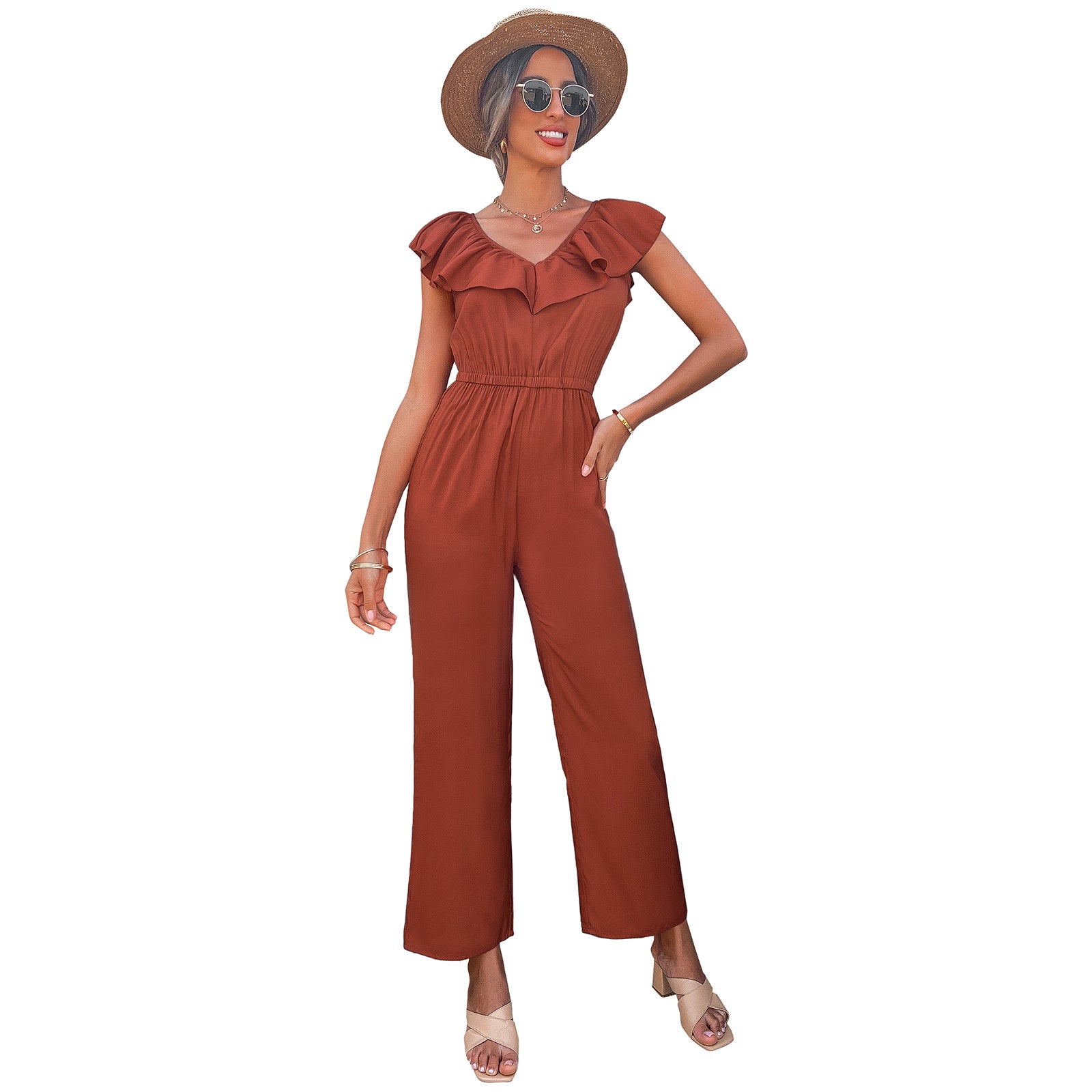 European And American Women's Fashion Slim Waist Jumpsuit