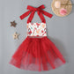 Summer Christmas Sleeveless Halter Sequin Gauze Jumpsuit