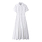 European And American Style With Belt Shirt Stitching Dress