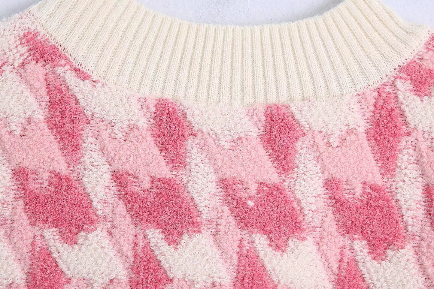 Women's V-Neck Sleeveless Check Pullover Knit Vest