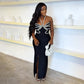 Chain Diamond Skinny Slimming Long Dress Hip-wrapped Evening Dress