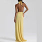 Feminine Solid Color Minimalism And Elegant Ribbon-Trimmed Dress