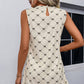 New Sleeveless Plaid A- Line Mid-length Dress