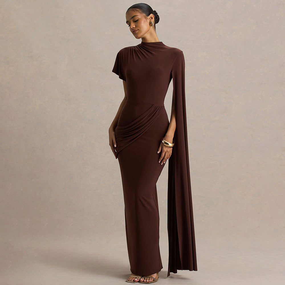 Stylish And Elegant Pleated Ribbon Maxi Dress For Women