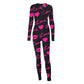 Women's Pajama Jumpsuit Print Deep V