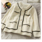 Women's Faux Mink Fleece Loose Sweater Cardigan Jacket