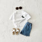 Children's Cartoon Dinosaur Embroidery Short Sleeved Set
