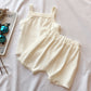 Baby Solid Color Soft And Comfortable Sleeveless Vest Shorts Suit