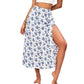 Women's Fashion Loose Split Floral Skirt