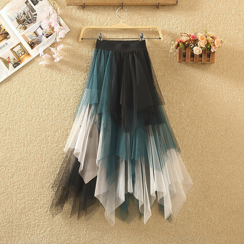 Fashion Irregular With Personality Tulle Skirt Women