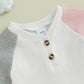 Solid Color Rib Fabric Color Matching Short Sleeve Suit