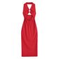 Summer Opening Design Knitted Midi Skirt Halter Dress
