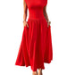 Slant Shoulder Waist Trimming Long With Pocket Dress