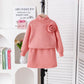 Flower Pattern Long Sleeve Comfortable High-neck Set